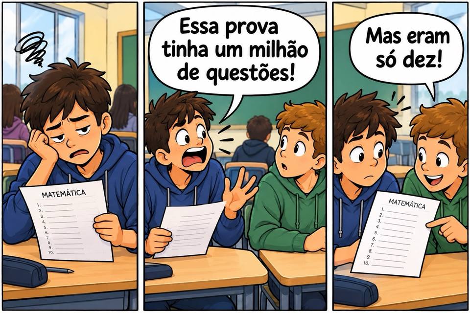 Hipérbole na tirinha